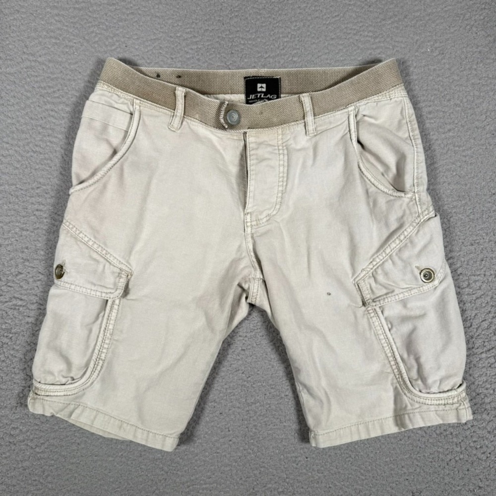 JetLag Shorts Mens 30 Brown Cargo Pockets 100% Cotton Casual Preppy Button Fly